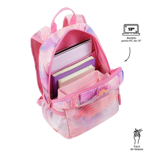 Mochila juvenil Eco-Friendly con estampado rosa - Tracer 1 image number null