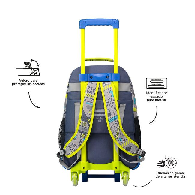 Mochila escolar con ruedas grande de videojuegos - Monark image number null