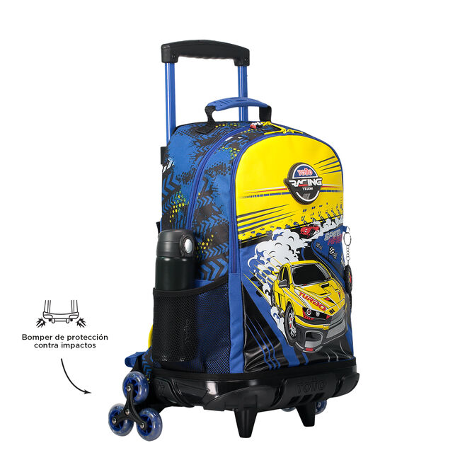 Mochila escolar con ruedas grande de carreras de coches - Velocity image number null