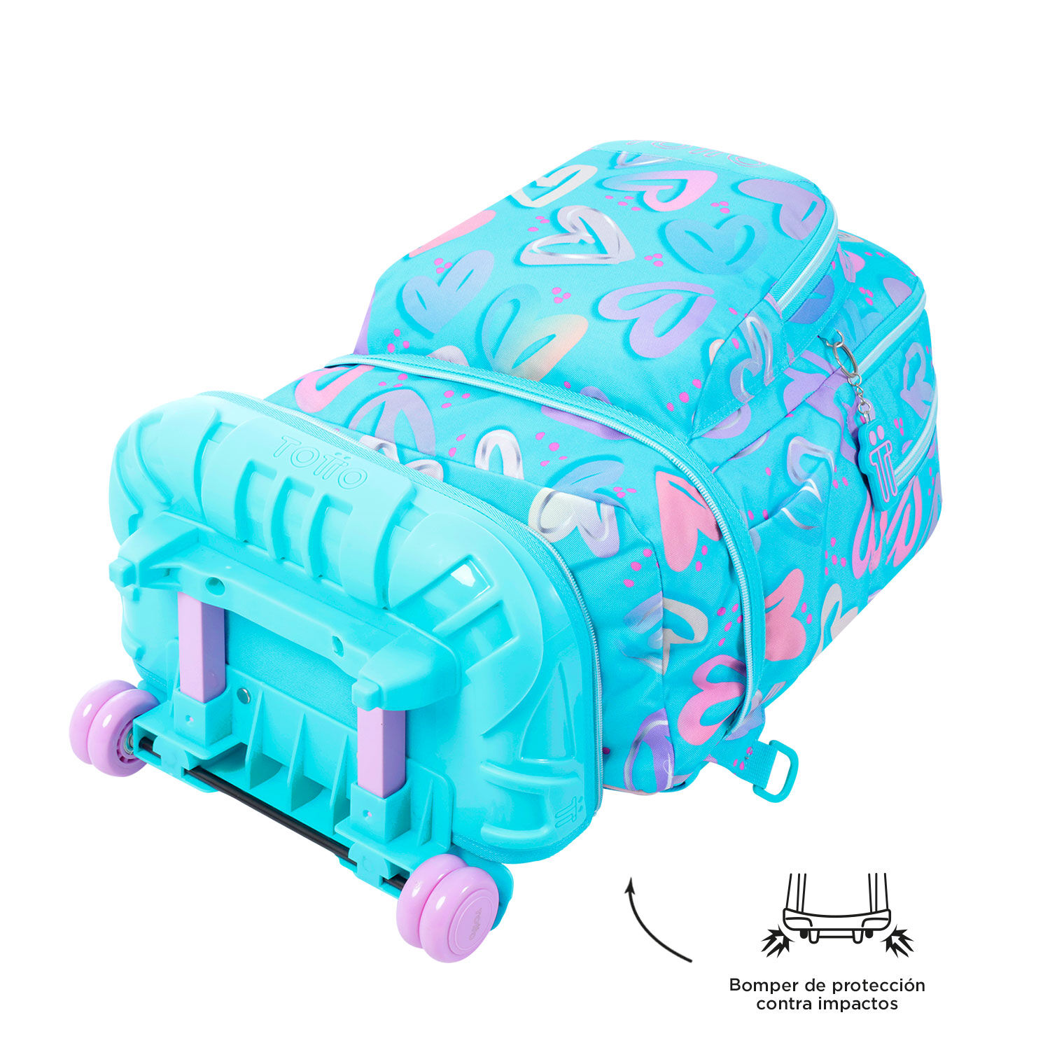 Mochila Desmontable Tiza Corazones pintados Azul Totto.es