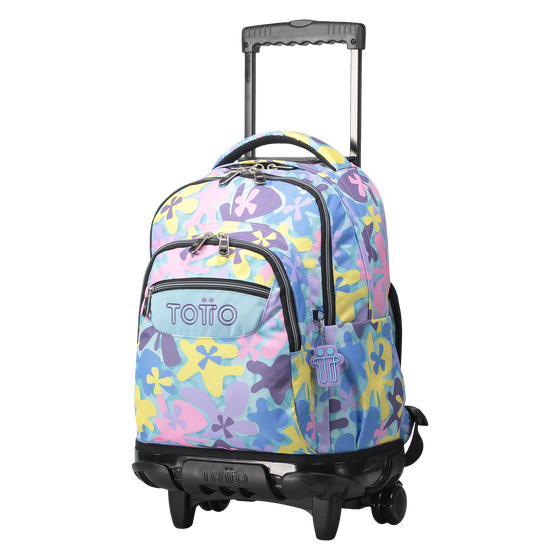 Mochila Renglones Flores hawaianas Azul Totto.es