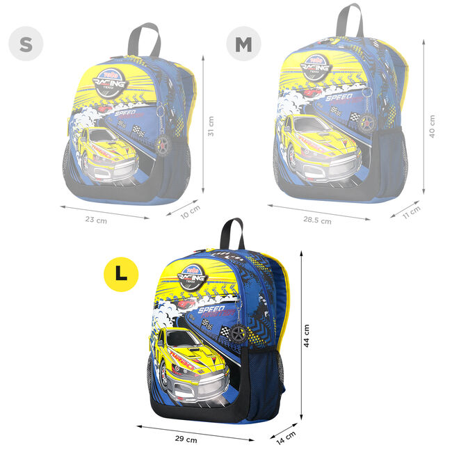 Mochila escolar grande de carreras de coches - Velocity image number null