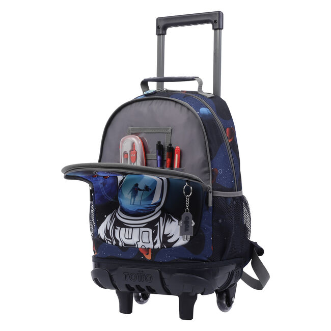 Mochila escolar grande con 3 ruedas - Astronaut - Multicolor