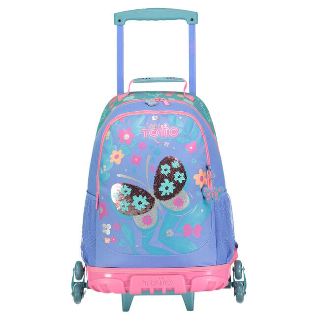 Mochila escolar grande 3 ruedas - Garden - Morado | Totto.es