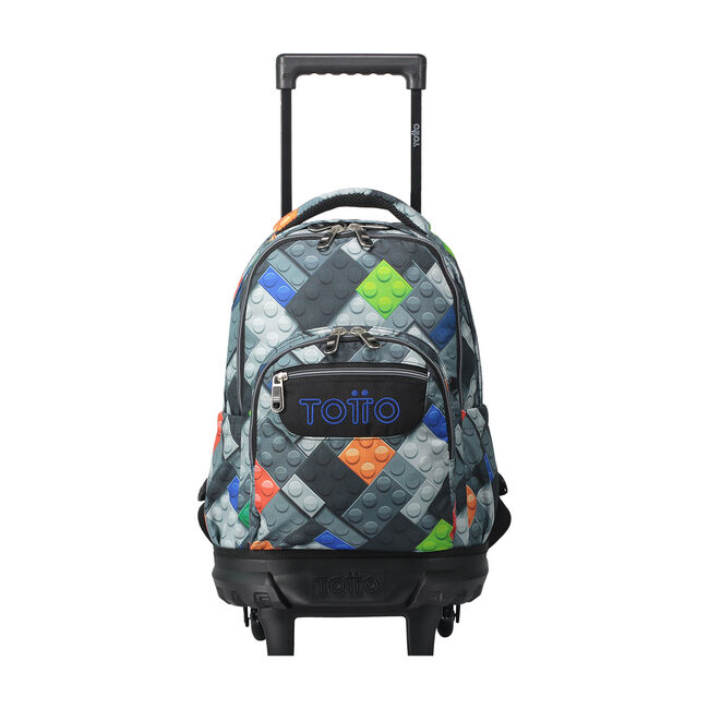 Mochila escolar pequeña ruedas bloques - Resma