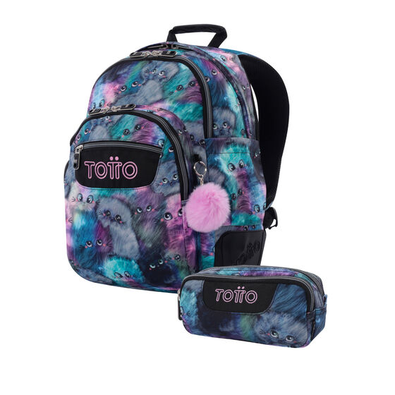 Kit escolar mochila + estuche Kitten image number 1