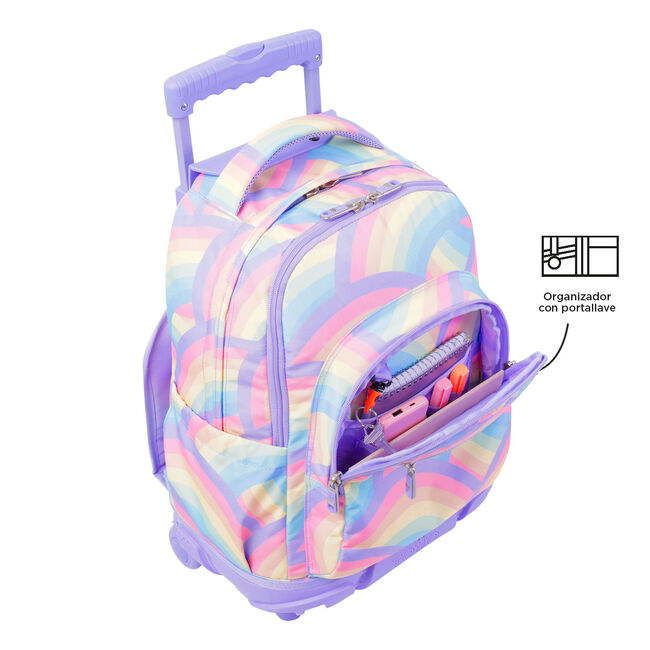 Mochila escolar con ruedas arcoíris - Renglones image number null