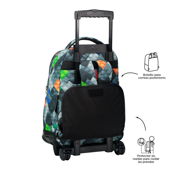 Mochila escolar con ruedas bloques - Renglones image number null