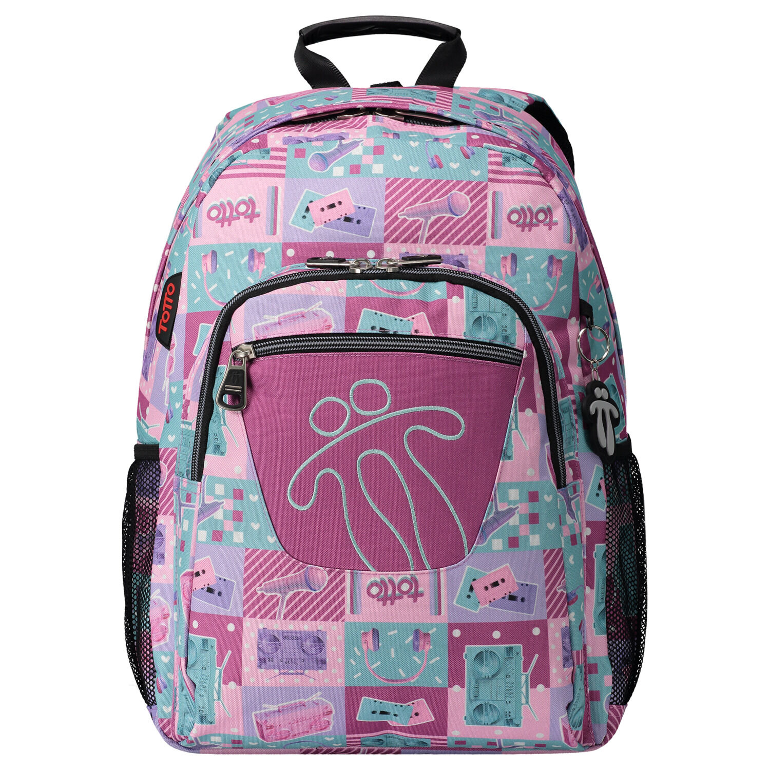 Mochila escolar adaptable a carro Acuareles Morado Totto.es