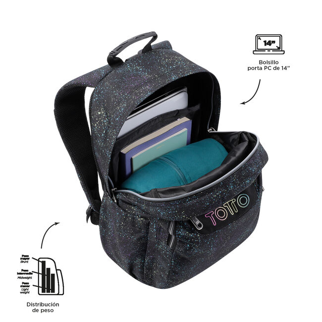 Mochila escolar adaptable a carro salpicado color - Acuareles image number null