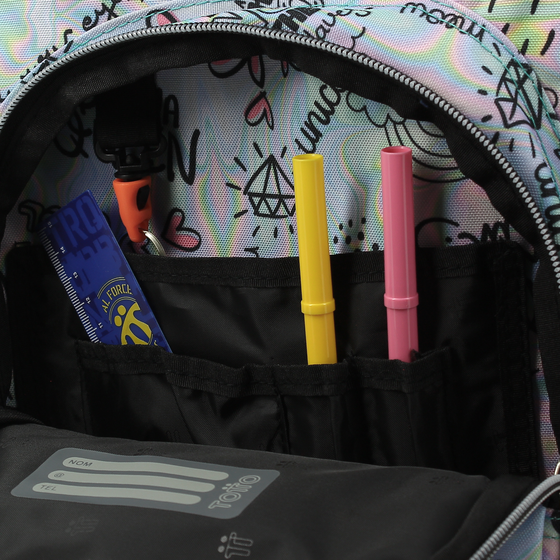 Mochila escolar con ruedas Papel - Rainbow pastel image number 6