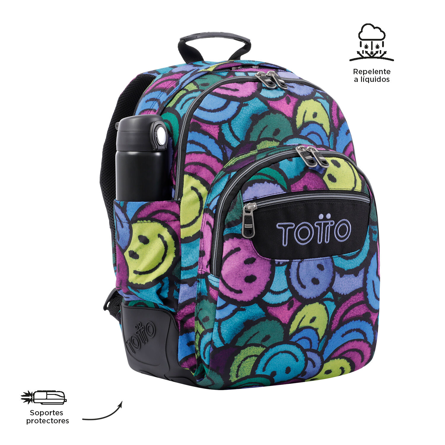 Mochila escolar emojis Crayoles Multicolor Totto.es