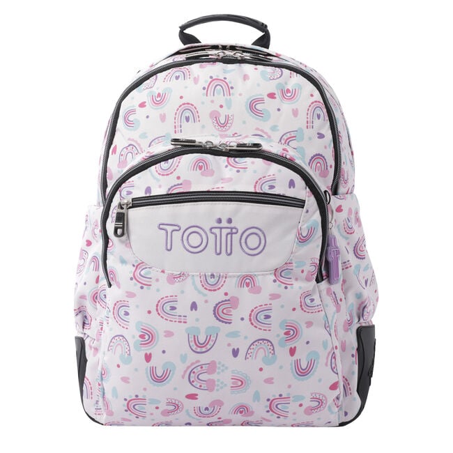 láser Mercado Paine Gillic Mochila escolar blanco y arcoíris rosa - Crayoles - Blanco | Totto.es