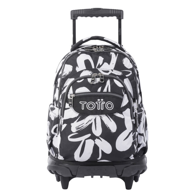 Mochila escolar con ruedas blanco y negro - Renglones