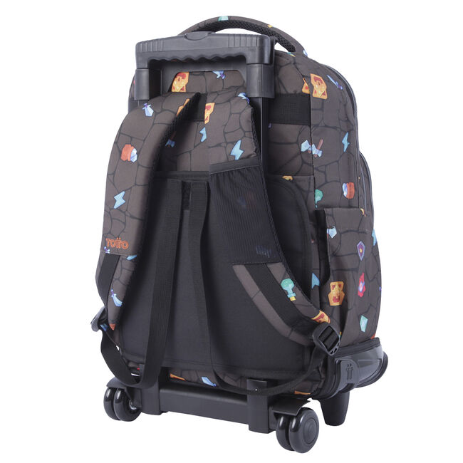 Mochila escolar con ruedas estampado videojuego - Renglones image number null