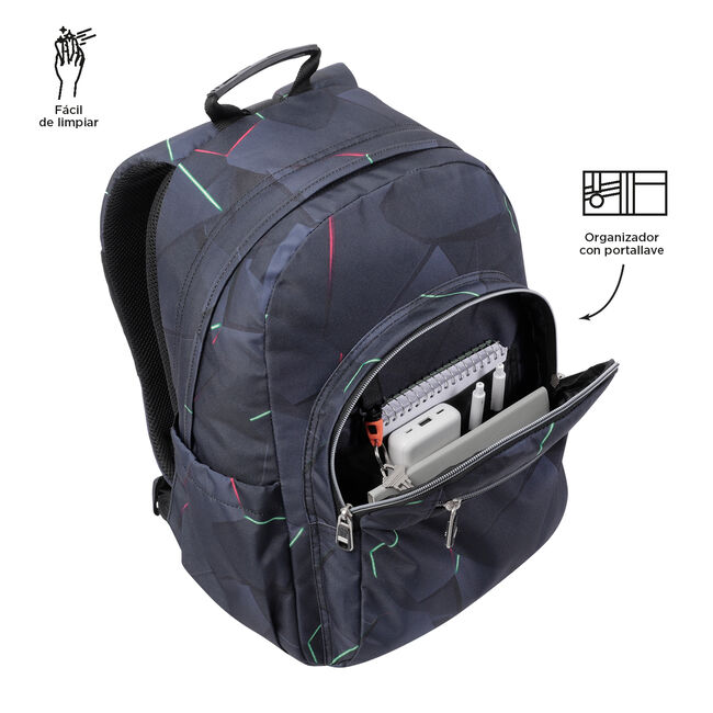 Mochila escolar adaptable a carro fractal - Acuareles image number null