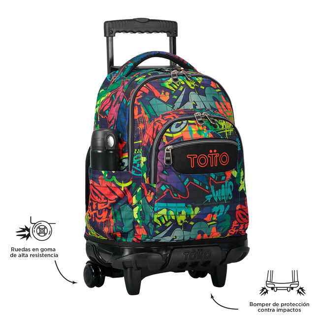 Mochila escolar con ruedas graffiti - Renglones image number null