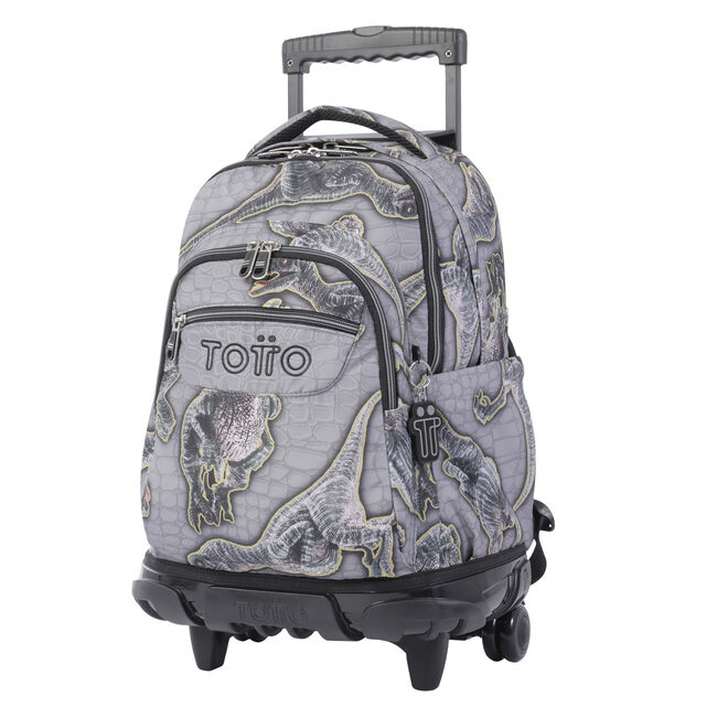 Mochila escolar con ruedas estampado - Renglones - Gris | Totto .es