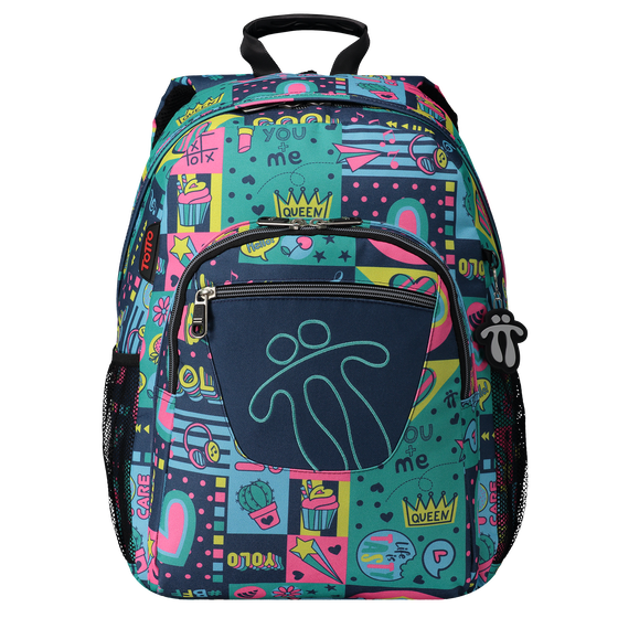 Mochila escolar adaptable a carro Acuareles Azul Totto.es
