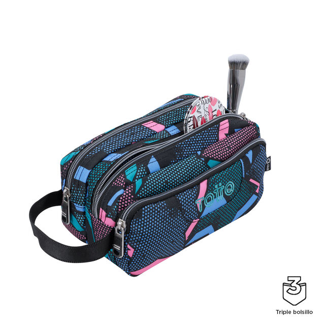 Estuche escolar tres compartimentos Lety Black - Agapec image number null