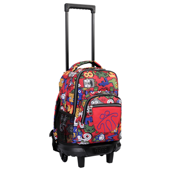 Mochila escolar pequena ruedas Resma Rojo Totto.es