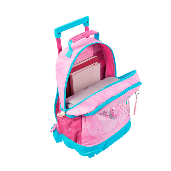 Mochila escolar con ruedas mediana de fantasía y unicornio - Fantasy image number null