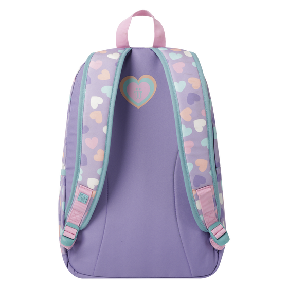 Mochila escolar morado y corazones - Glony image number 3