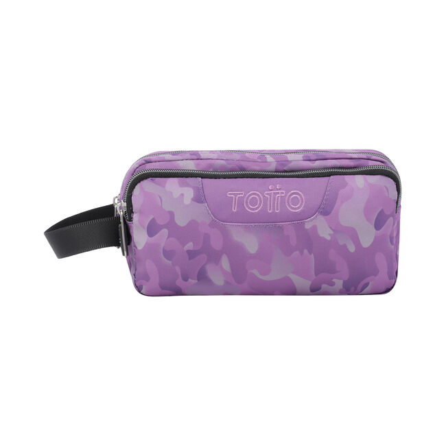 Estuche escolar tres compartimentos camuflaje rosa - Agapec