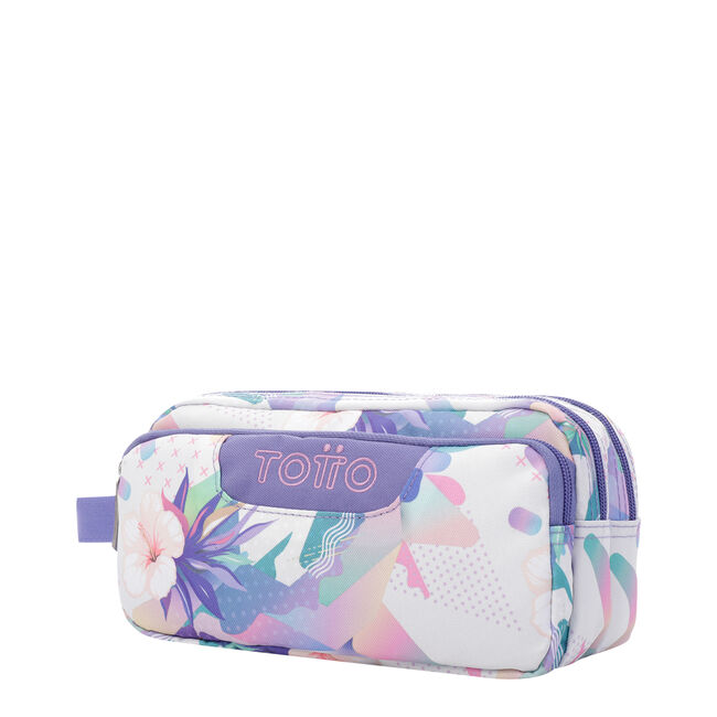 Estuche escolar tres compartimentos flores - Agapec Multicolor |