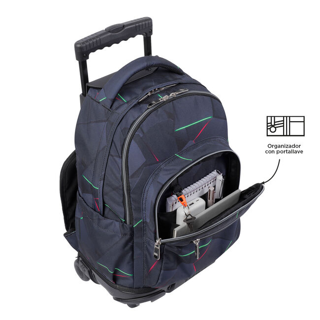 Mochila escolar con ruedas fractal - Renglones image number null