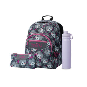Pack Escolar Kitten Rose X3 | Mochila adaptable + 2 accesorios