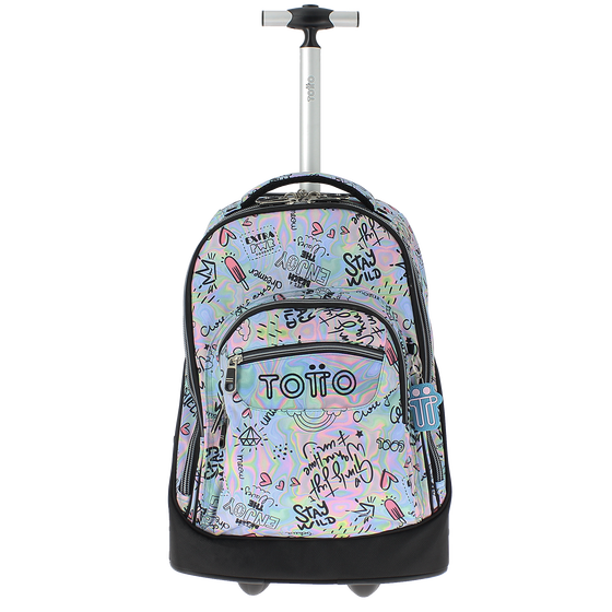 Mochila escolar con ruedas Papel - Rainbow pastel image number 1