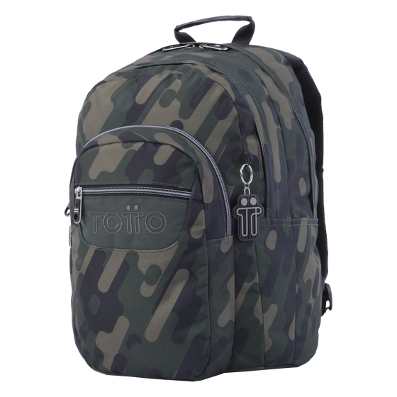 Mochila escolar verde militar Lapiz Verde Totto.es