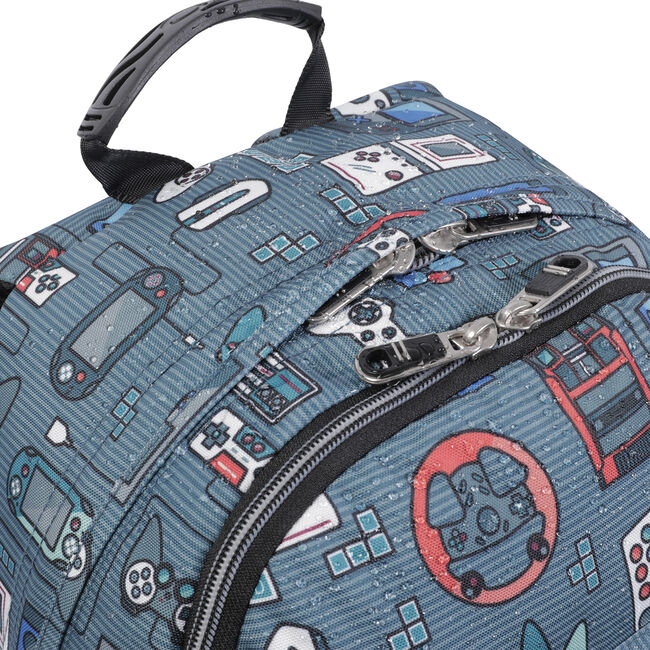 Mochila escolar gris y videoconsolas - Crayoles image number null