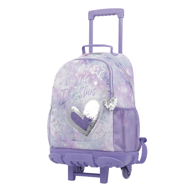 Mochila escolar ruedas - Shiny Heart - |