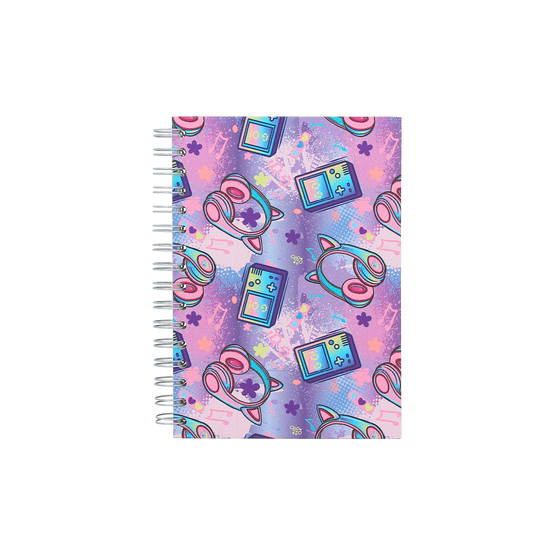 Cuaderno A5 tapa forrada - Meowsical image number 1