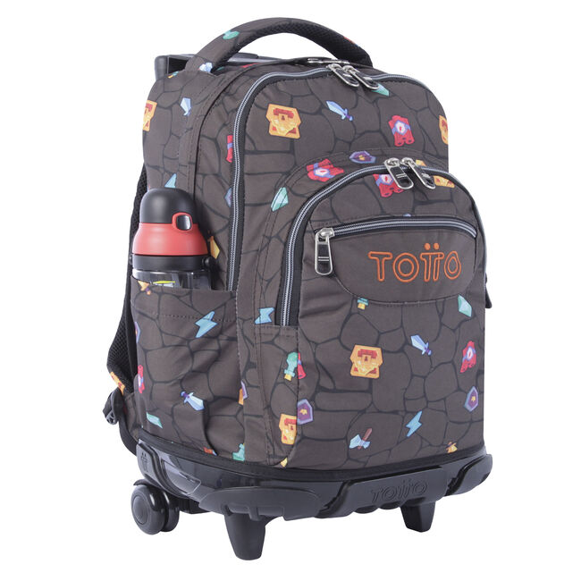 Mochila escolar con ruedas estampado videojuego - Renglones image number null