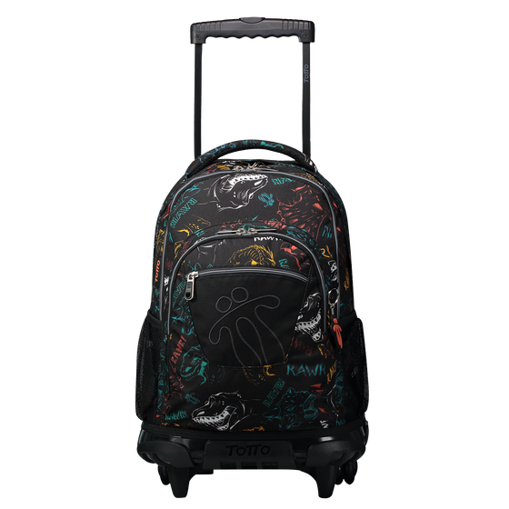 Mochila escolar con ruedas Renglones Negro Totto.es