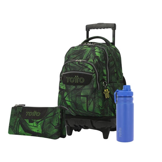 Pack Escolar Jhony Jungle X3 | Mochila de ruedas + 2 accesorios image number 1