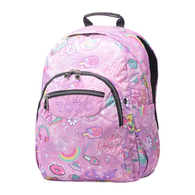 Mochila escolar a carro rosa positive world - - ROSA |