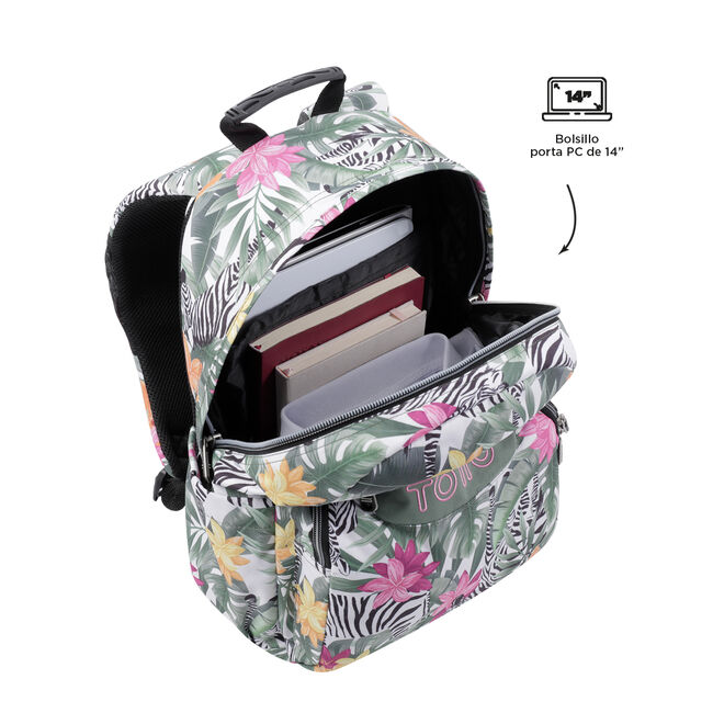 Mochila escolar tropical cebras - Acuarela image number null