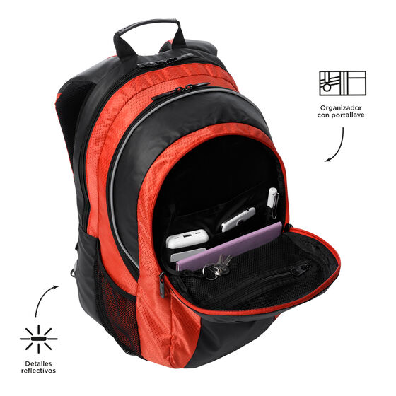 Mochila Teck - Negro/Rojo image number 5