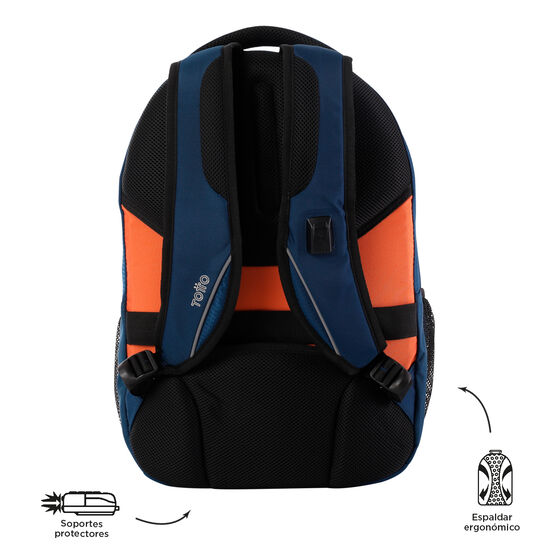 Mochila Titany - Azul y naranja image number 3