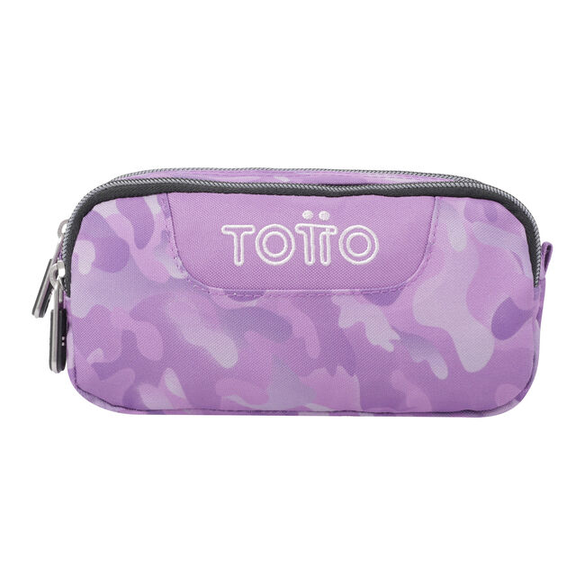 Estuche escolar dos compartimentos camuflaje rosa - Sobre