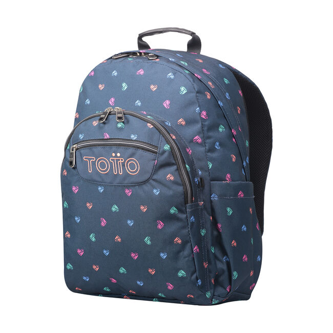 Mochila escolar adaptable a carro estampado corazones - Acuareles image number null