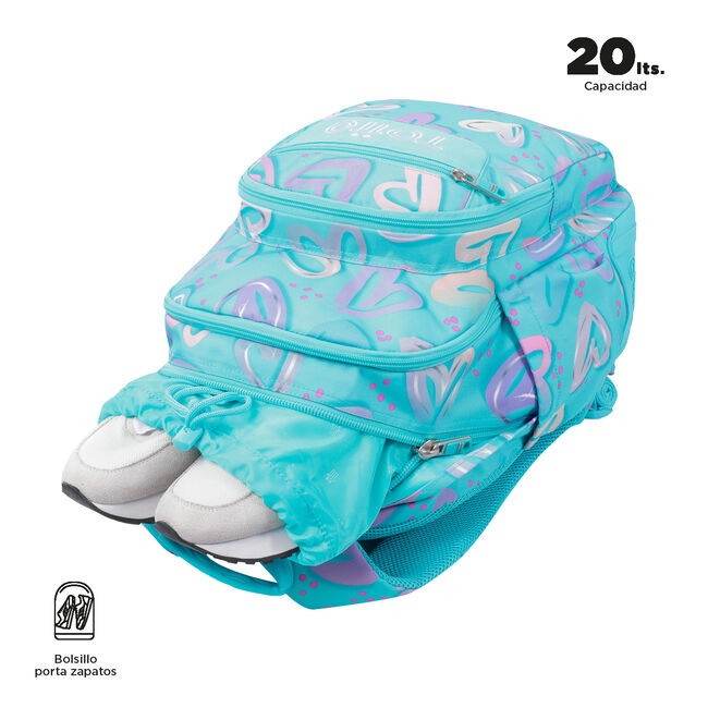 Mochila escolar corazones pintados - Crayoles image number null