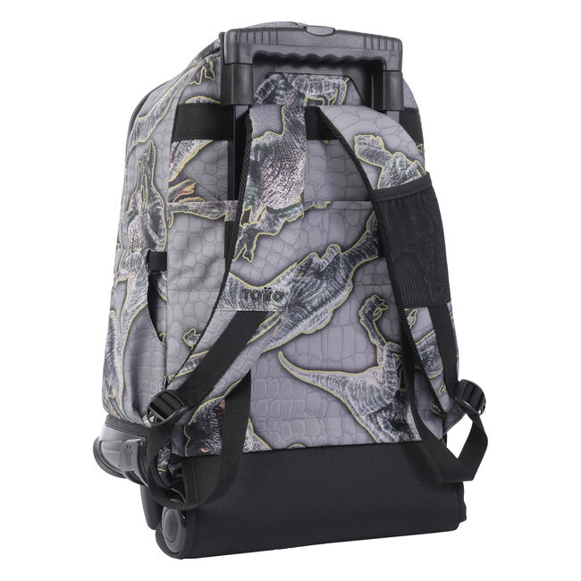 Mochila escolar con ruedas estampado - Renglones - Gris Totto.es