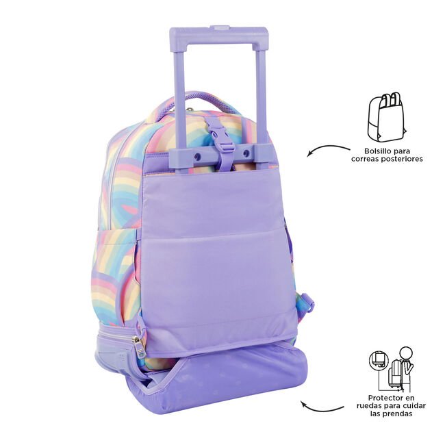 Mochila escolar ruedas desmontable arcoíris - Tiza image number null