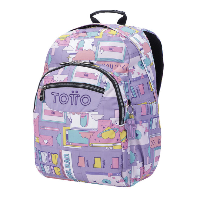 Mochila escolar adaptable a carro morado ciber - Acuareles image number null