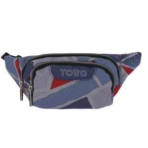 Riñonera Gancho - Estampado gris y rojo